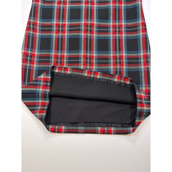 Vineyard Vines Jolly Plaid Greenwich Flutter Sleeve Shift Dress Black Red Size 6 - Picture 6 of 8